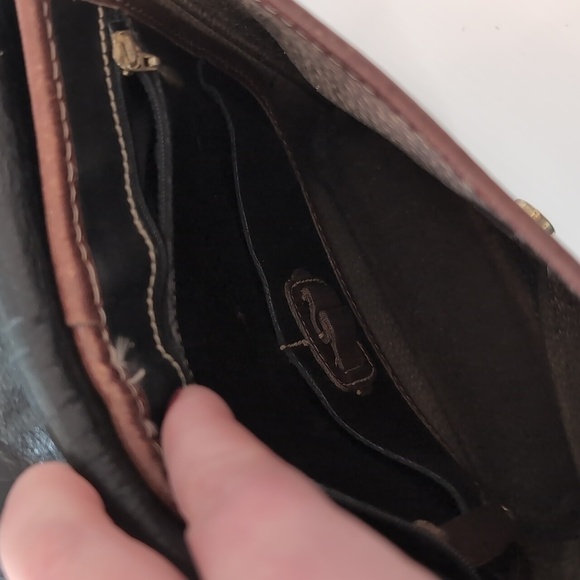 Brahmin Leather Black Brown Crossbody Shoulder Leather Purse Bag Vintage - Picture 13 of 14